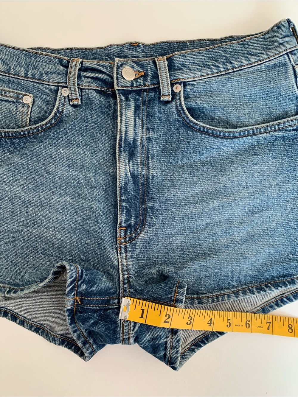 Arket denim short women’s size 29 Classic High-Rise Blue Denim Shorts - Picture 5 of 11